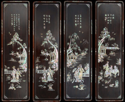 Antique Colored Mother-of-pearl Inlay Panel Set